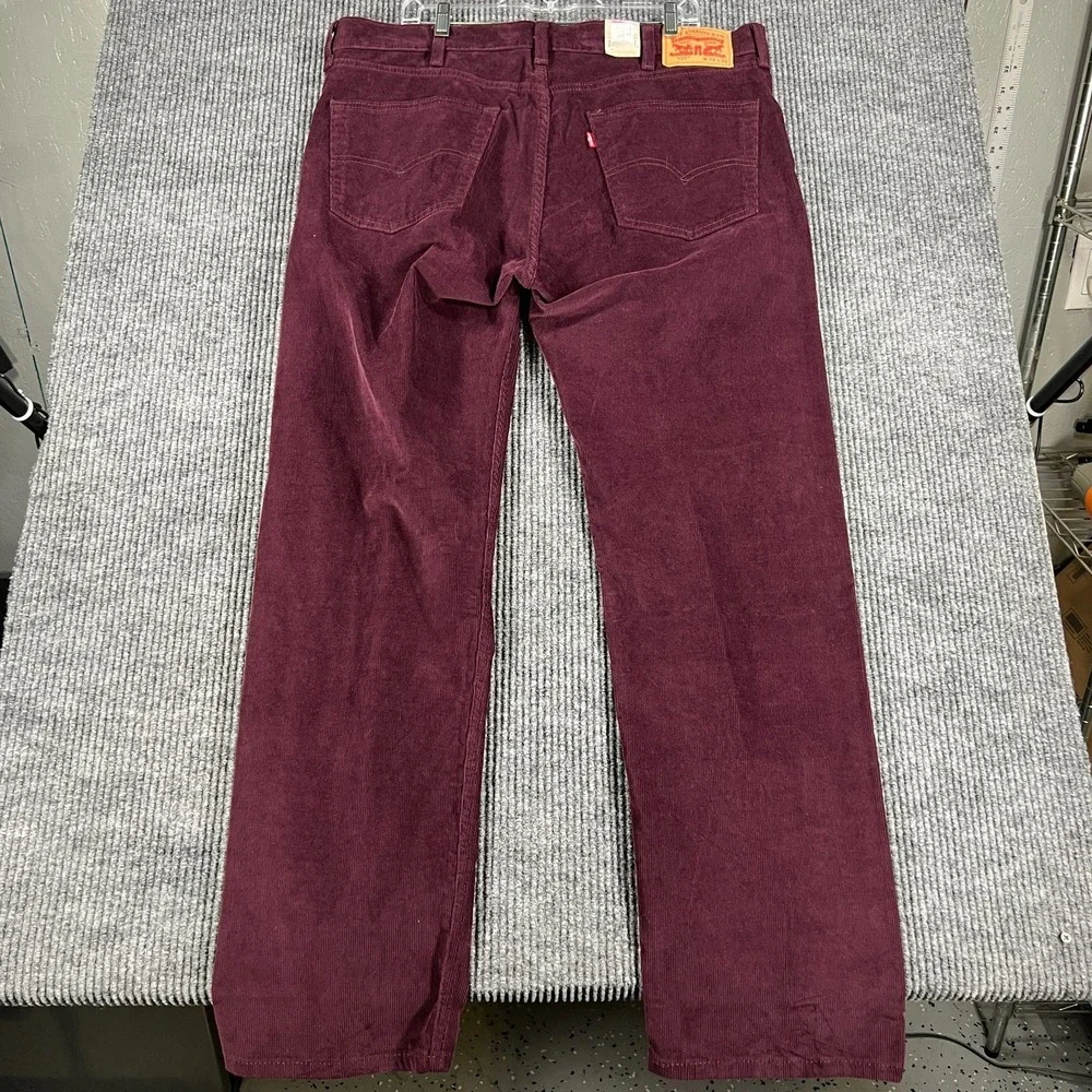 Levis 505 Corduroy Jeans Mens 38x32 Purple 5 Pocket Regular Fit Stretch New